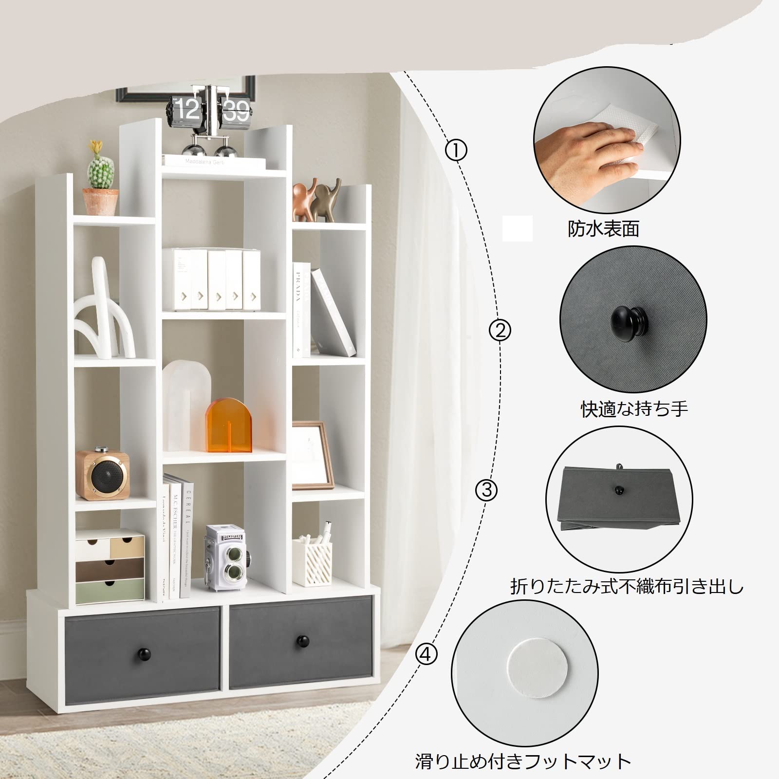 Amazon｜BestBuy オープンシェルフ 132cm 12段 ディスプレイラック